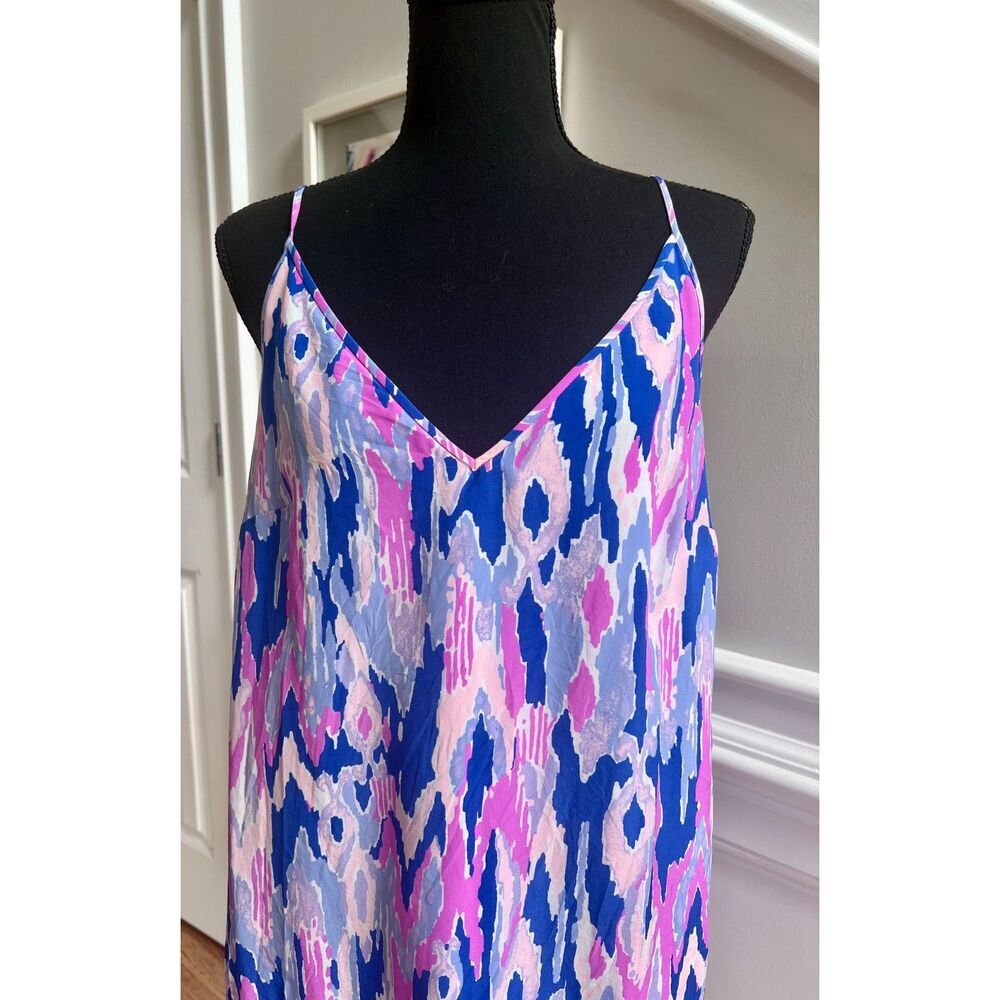 💜 Lilly Pulitzer Lela Dress – One Too Many Print | Size L | 100% Silk - Picture 3 of 7